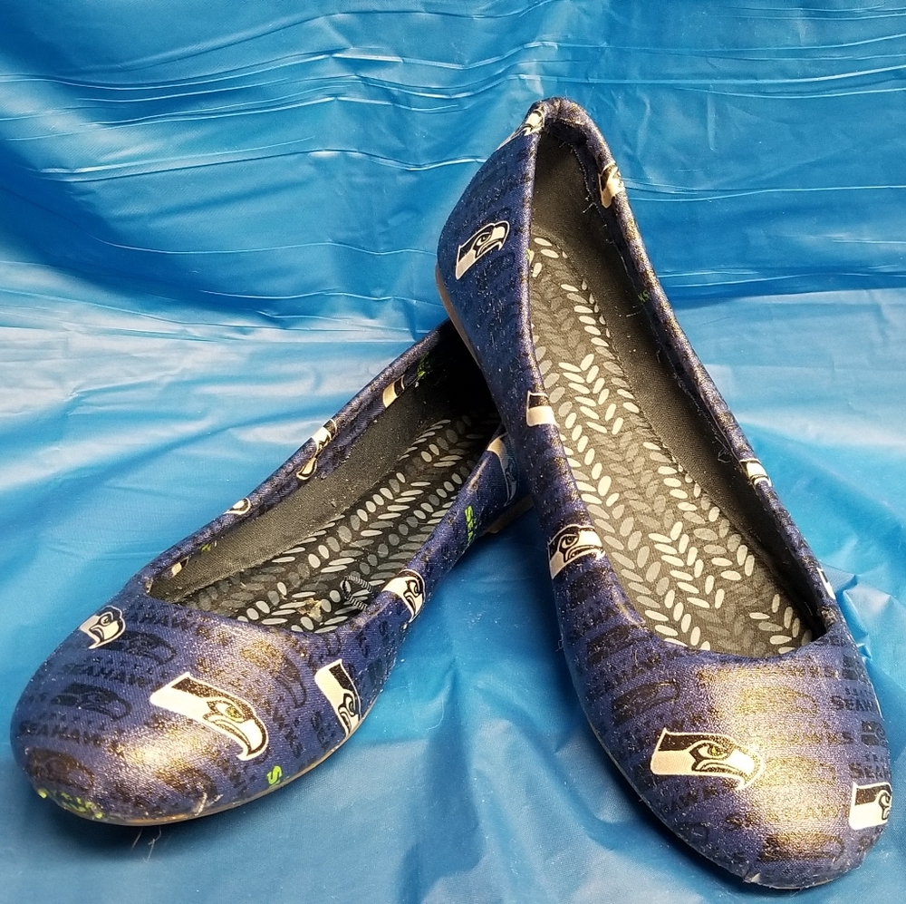 Decoupaged Seahawks ballet flats
